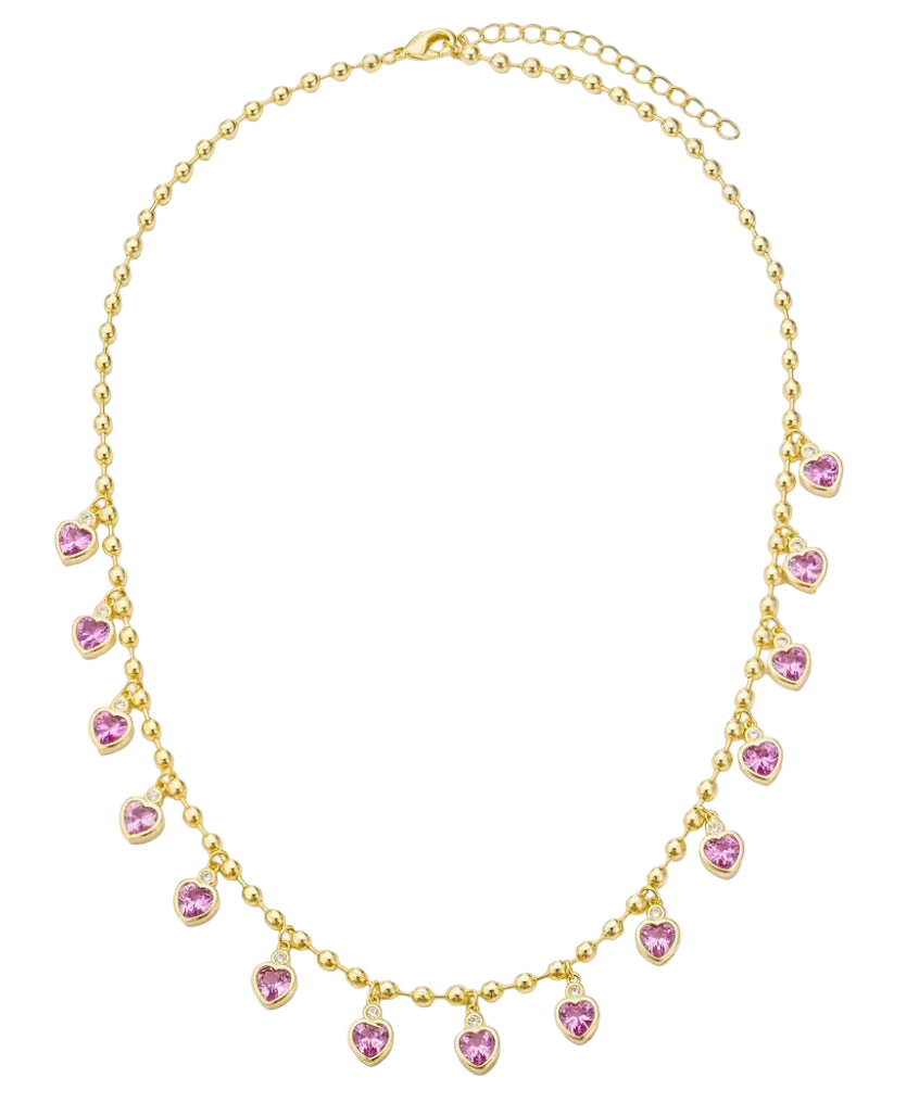 Pink heart necklace