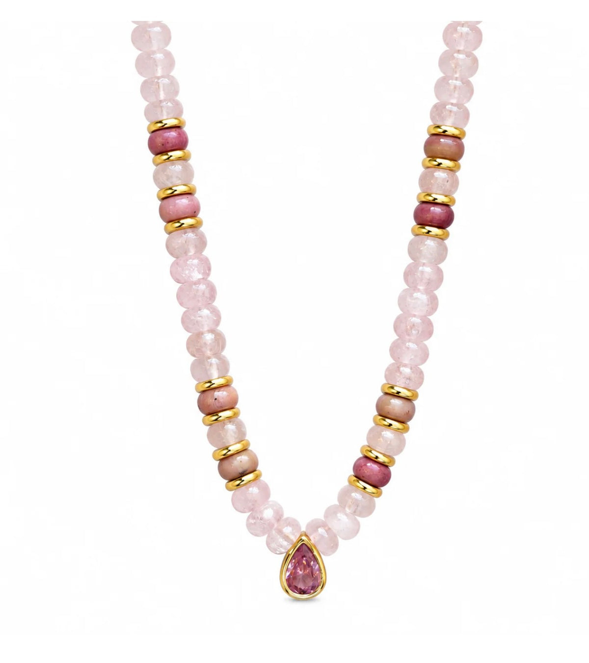 Luxe Teardrop Natural Stone Necklace!